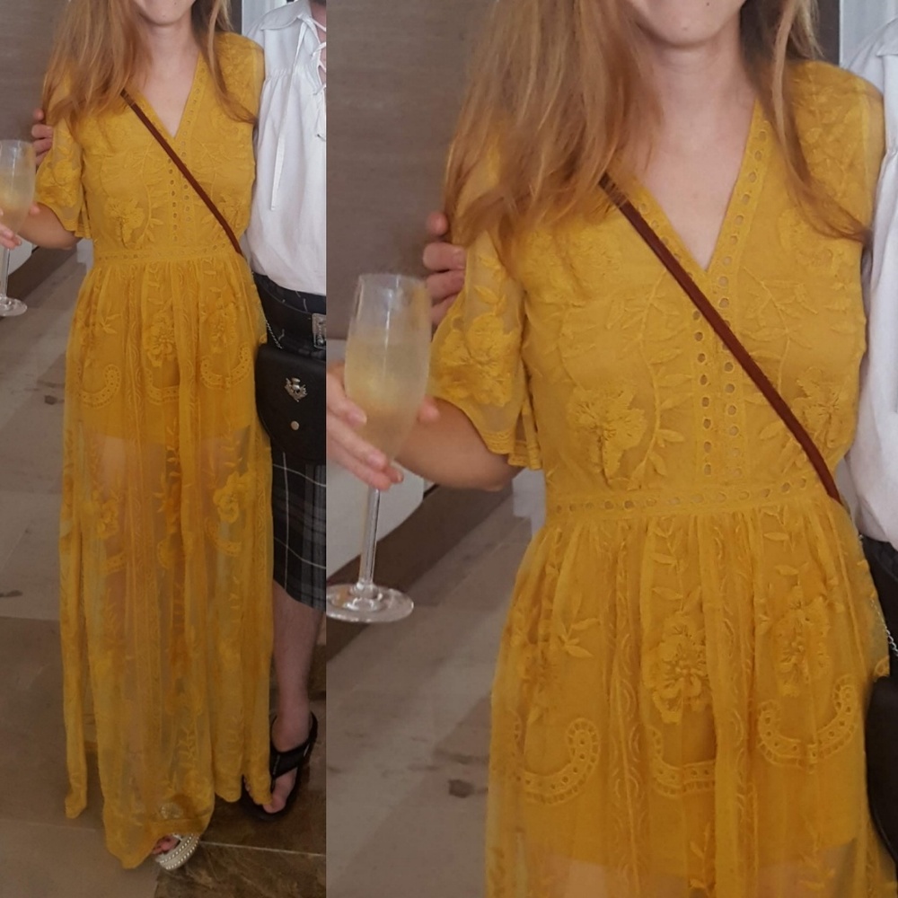❌️SOLD❌️Yellow maxi romper - Picture 2 of 2